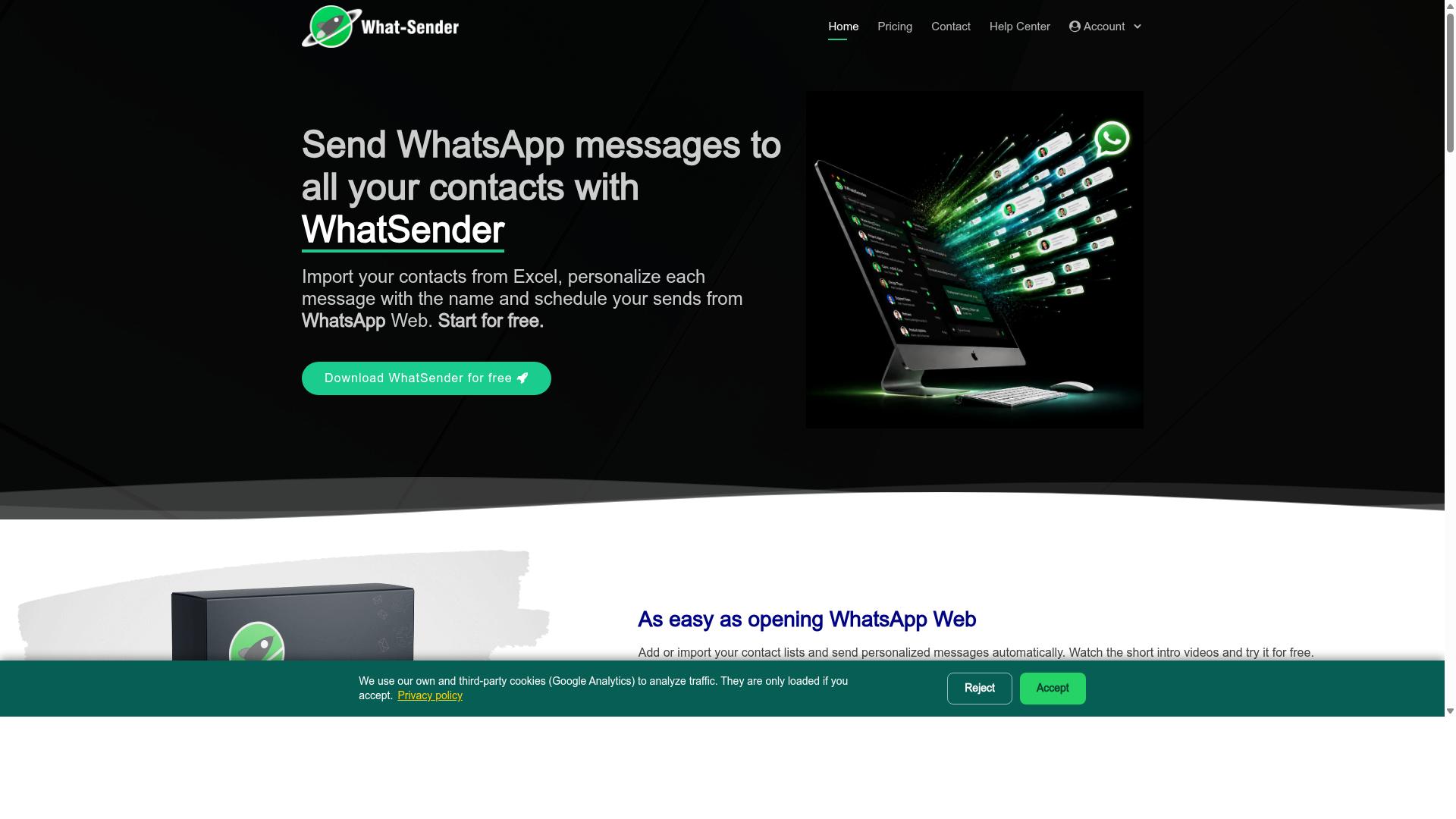 WhatSender website